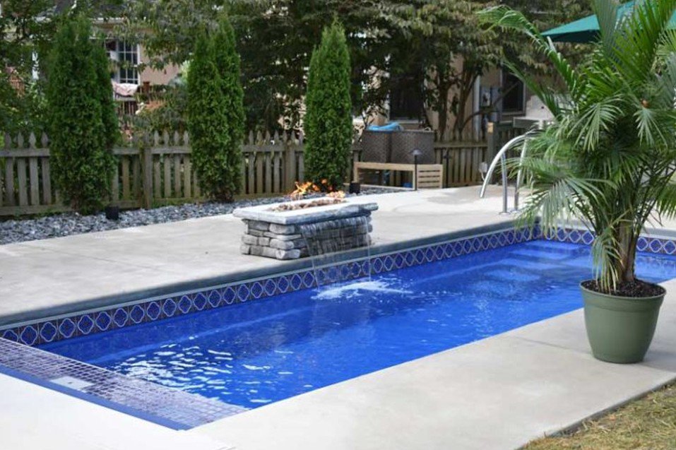 a beautiful classic fiberglass inground pool art the backyard